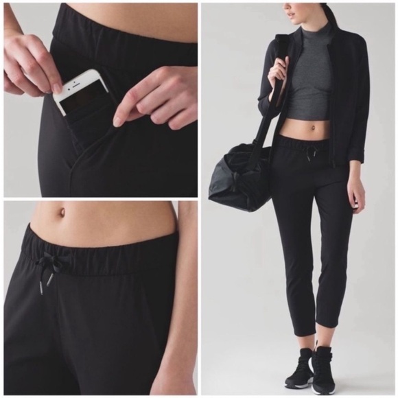 LULULEMON Black Drawstring on the fly Pants - Picture 2 of 12